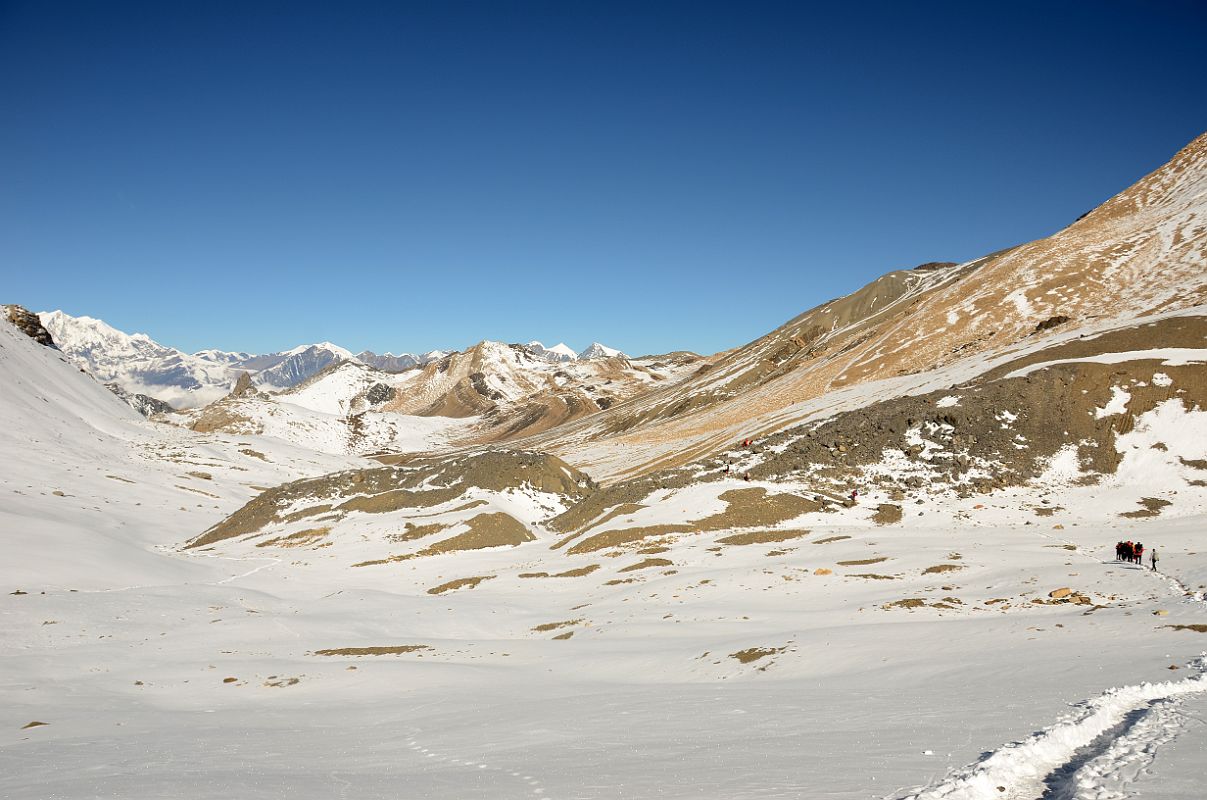 20 Trail Between Tilicho Tal Lake First Pass And Second Pass With Tukuche Peak And Dhampus Peak Beyond 